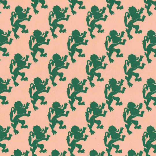 Green Lion Rampant Print Italian Paper ~ Carta Varese Italy